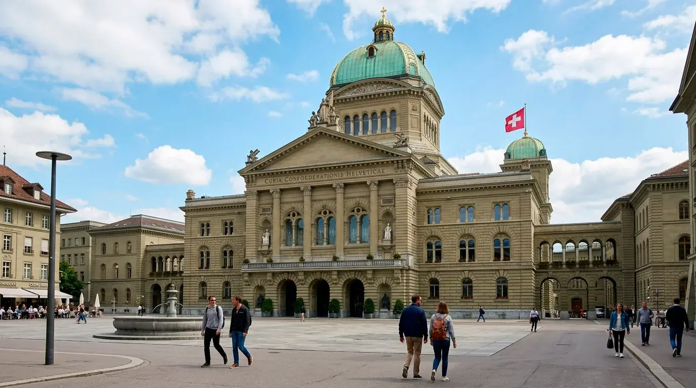 Schweizer Bundeshaus in Bern als Symbol für die Regulierung von Sportwetten